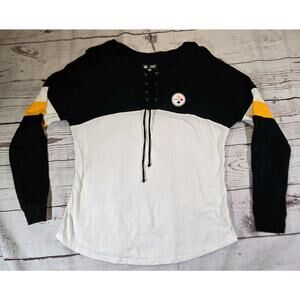 Womens Pittsburgh Steelers drawstring long sleeve NFL Team Apparel shirt Size M